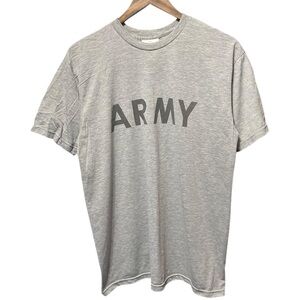 gray United States Army military back logo graphic vintage 2000s casual T-shirt